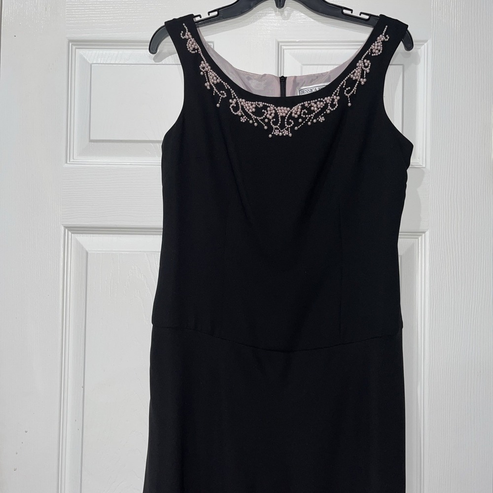 Jessica Howard Black Classic Sleeveless Midi Dress‎ Size Petite 10 - Picture 4 of 12